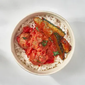Bowl de Albóndigas con Zucchini
