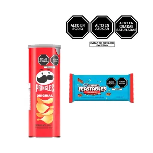 Pack (Papas Pringles Original x 104 g + Chocolate Mr Beast Feastables Milk Crunch x 35 g)