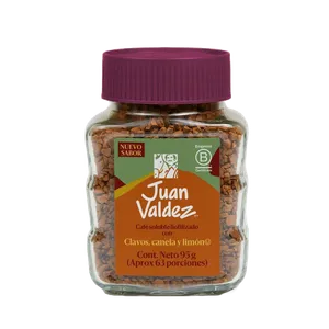 CAFE SOLUBLE JUAN VALDEZ 95G CLAVOS CANELA Y LIMON LIOFILIZADO