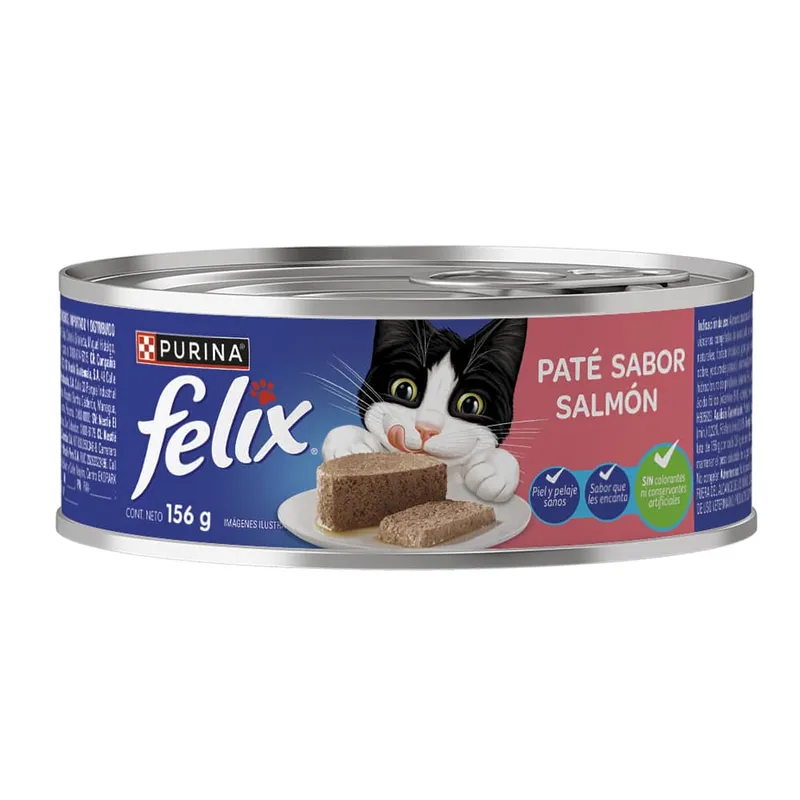 ALIMENTO HUMEDO FELIX PATE SALMON X 156 GRS LATA ALIMENTO HUMEDO FELIX PATE SALMON X 156 GRS LATA