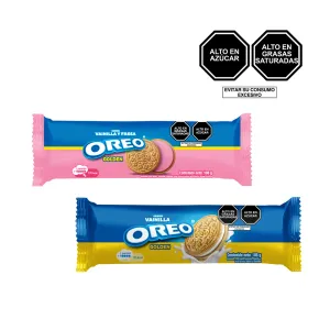 Pack (Galleta Oreo Fresa X 108 Gr + Galleta Oreo Golden Rollo X 108 Gr)