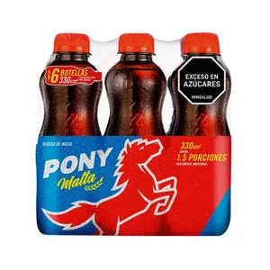 Sixpack bebida de malta pony malta x 330 cc Sixpack bebida de malta pony malta x 330 cc