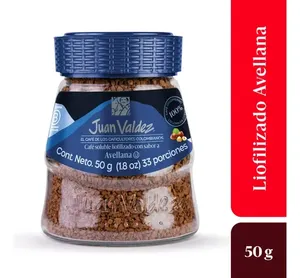 CAFE SOLUBLE JUAN VALDEZ LIOFILIZADO AVELLANA X 50 GRS