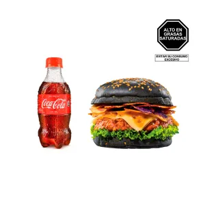Pack (Hamburguesa Prime Black Brava Renzo Garibaldi + Coca Cola Sin Azucar 300ml)