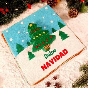 Diseño fondo navideño con galleta navideña a elegir