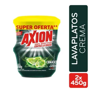 2 LAVAPLATOS CREMA  AXION 450G X-TREME FORMULA CONCENTRADA