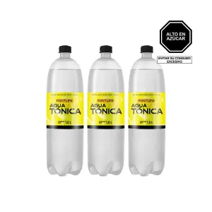 Pack 3 Bebida Carbonatada Fontlife Sabor Tónica Botella 1.50Lts