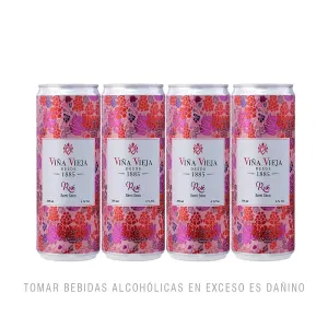Pack  (04 Vino Viña Vieja Rose Lata 355 Ml)