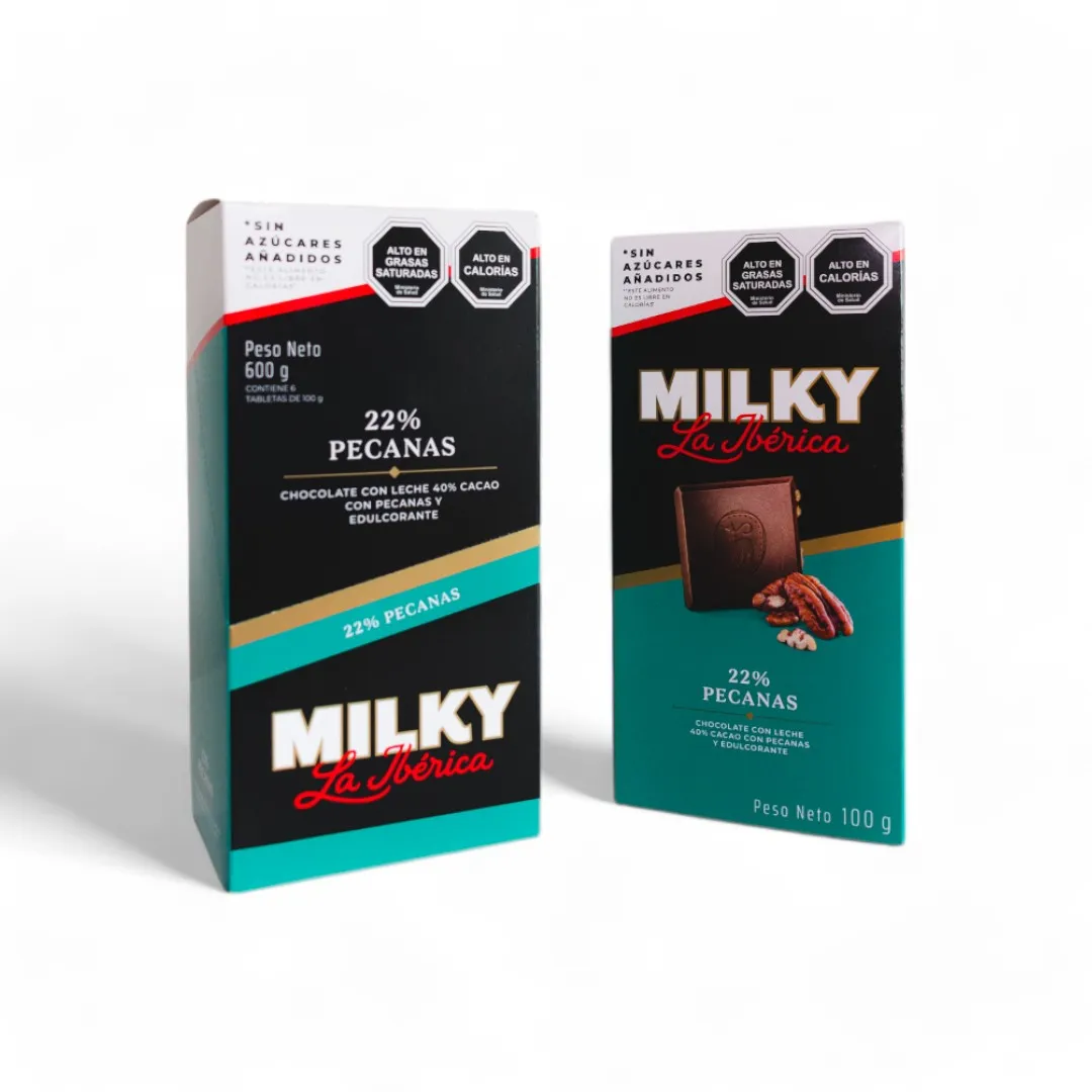 Tabl. Milky pecanas sin azúcar x 100 g x 6 pzas - La Ibérica - Tienda ...
