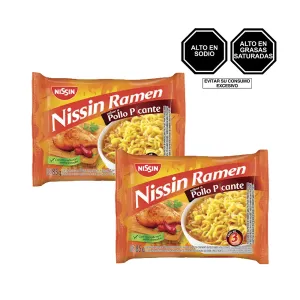 Pack (2 Nissin Sopa Ramen Pollo Picante x 85 g)