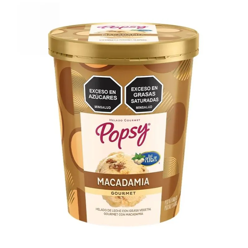 HELADO GOURMET POPSY MACADAMIA 600G 1 L