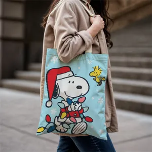 BOLSO DE SNOOPY CELESTE NAVIDAD