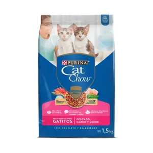 CONCENTRADO CAT CHOW GATICOS PESCADO,CARNE Y LECHE  X 1.5 KG