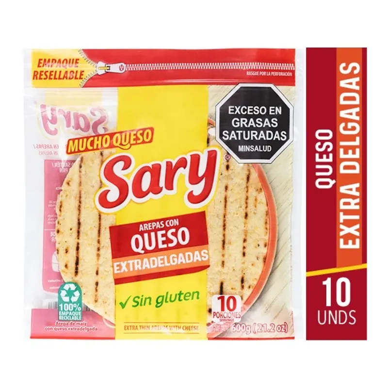 Arepas queso sary extradelgadas x 600 grs Arepas queso sary extradelgadas x 600 grs