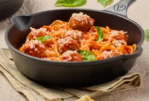 Pasta calderete polpette il forno