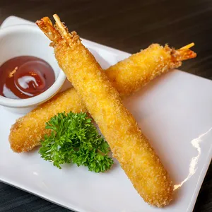 Kushiages de Camarón con Queso (2 pzas)