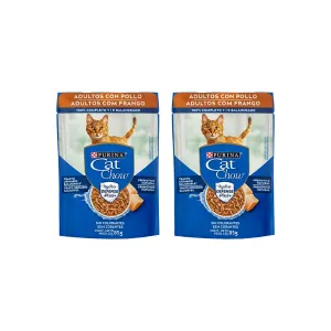 Pack (2 Comida de Gato Cat Chow Pouch Pollo x 85 g)