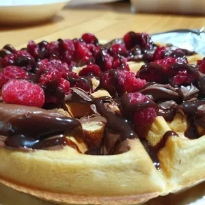 Waffle nutella  frambuesa