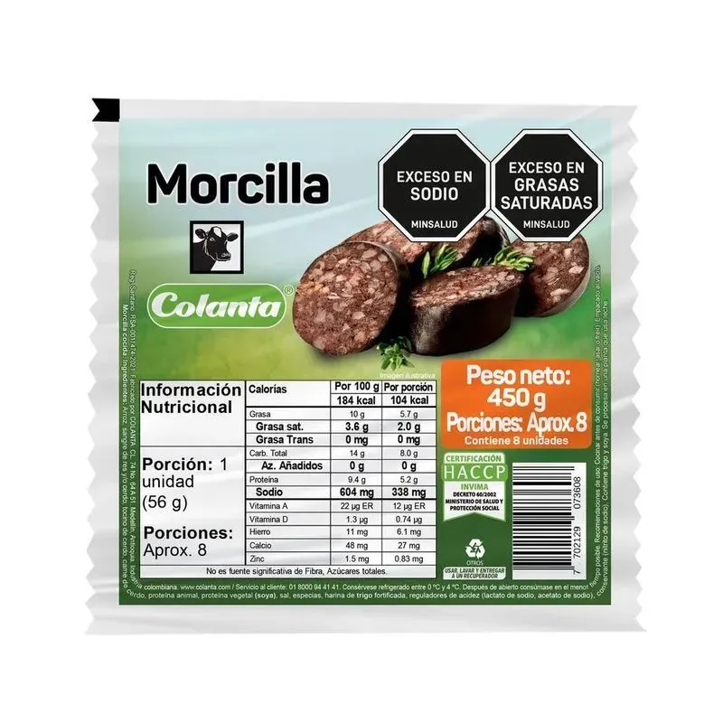 MORCILLA COLANTA X 450 GRS MORCILLA COLANTA X 450 GRS