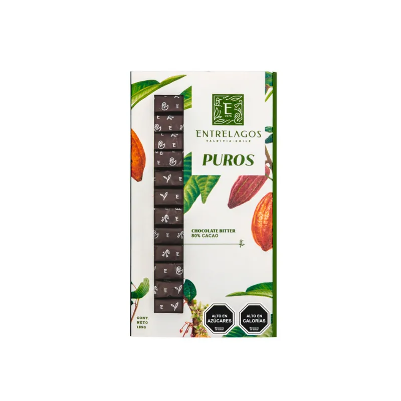 577 - PUROS de chocolates bitter 80% cacao 185 gr.