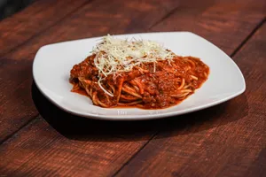 Pasta con boloñesa de soya