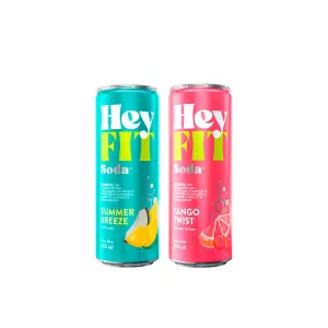 Pack (1 Hey Fit Pina Colada Lata 355Ml + Hey Fit Toronja - Camu Camu Lata 355Ml)