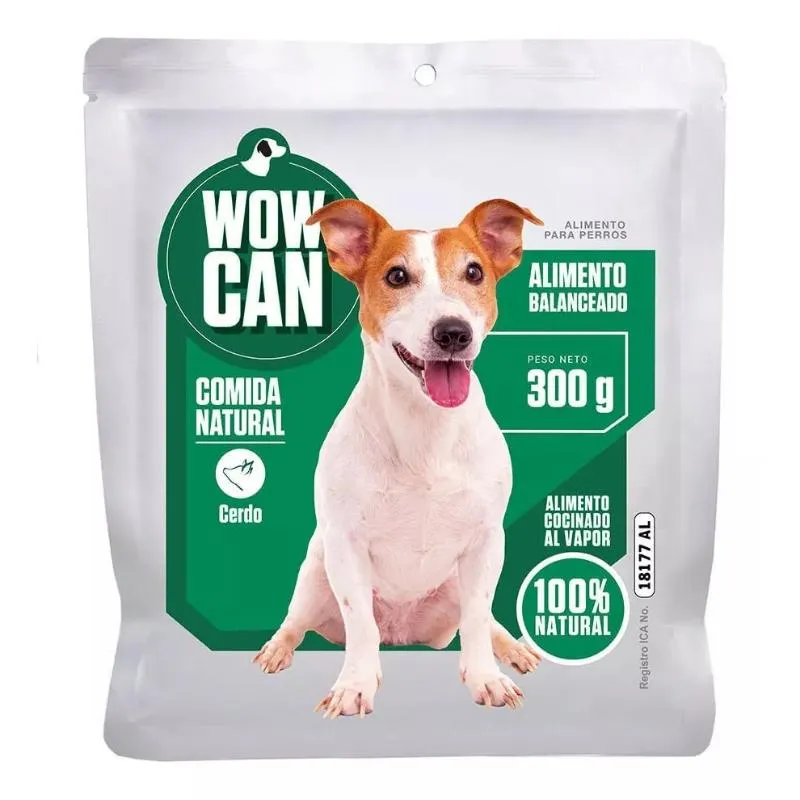 ALIMENTO COCIDO WOW CAN COMIDA NATURAL CERDO X 300 GRS ALIMENTO COCIDO WOW CAN COMIDA NATURAL CERDO X 300 GRS