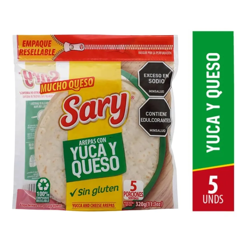 Arepas yuca y queso sary x 320 grs