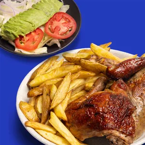 1/2 Pollo + Papas Fritas + Ensalada Fresca