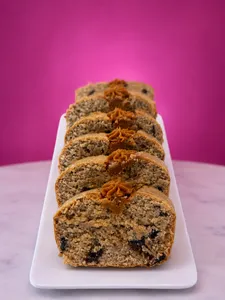Trozo de queque plátano