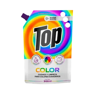 DETERGENTE LIQUIDO TOP COLOR 900ML CUIDADO Y LIMPIEZA