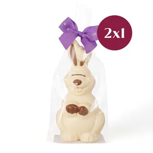 P929 - 2x1 Conejo Super Sonriente Chocolate Blanco 280 Gr.
