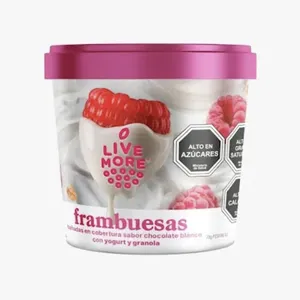 Live More chocolate blanco con yogurt y granola