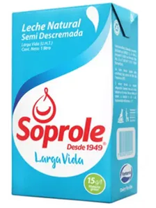 Leche semi descremada Soprole, 1 lt