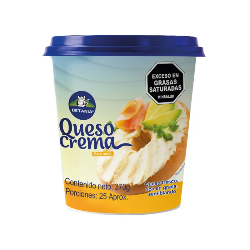 Queso crema lacteos betania x 370 grs Queso crema lacteos betania x 370 grs