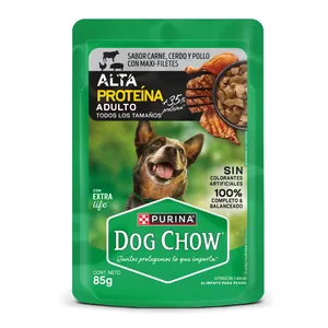 ALIMENTO HUMEDO DOG CHOW ADULTOS 85G ALTA PROTEINA