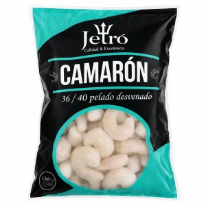 Camarón Crudo Pelado 36/40 Marca Jetro 1 Kilo