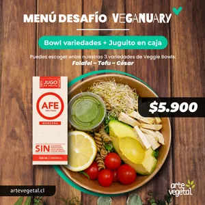 Promoción bowl Tofu + jugo cajita