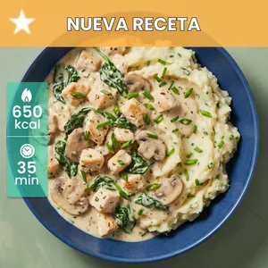 Kit: Fricasé cremoso de pollo y champiñones sobre puré de papa y espinacas-152