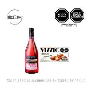 Pack (1 Vino Tabernero Semi Seco Rosé 750 m + 1 Chocolate Vizzio)