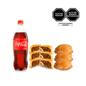 Pack (3 Empanada De Carne + 3 Empanada De Pollo + 1 Coca Cola x 1 Lt)