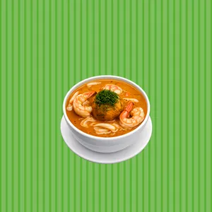 CALDO DE BOLA CON CAMARÓN