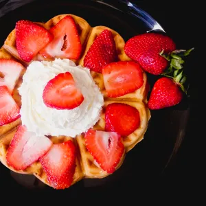 Waffle frutilla crema