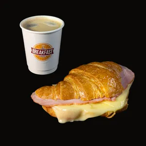 Croissant Jamón Queso + Café de REGALO