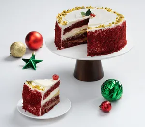 Queque Red Velvet Citron Navideño Porción