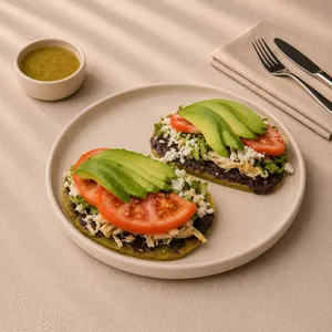 Huarache de nopal con pollo