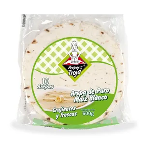 Arepas de la troja blanca x 600 grs 10 unds