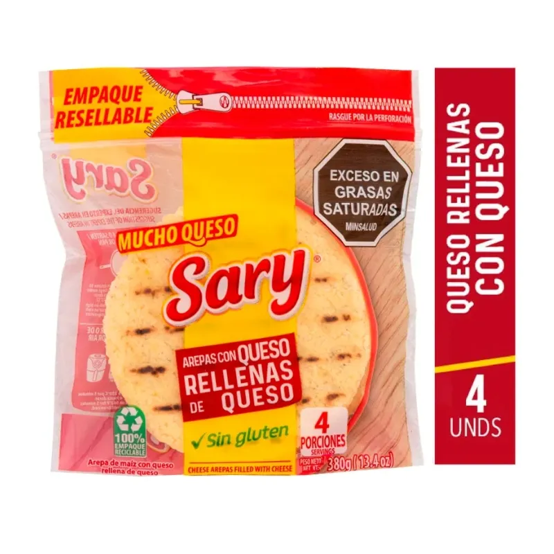 Arepas sary rellena de queso x 380 grs Arepas sary rellena de queso x 380 grs
