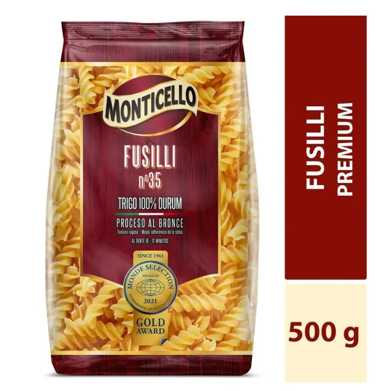 PASTAS MONTICELLO FUSILLI 500G