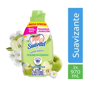 2 SUAVIZANTE SUAVITEL CUIDADO SUPERIOR 970ML FRESCURA MANZANA